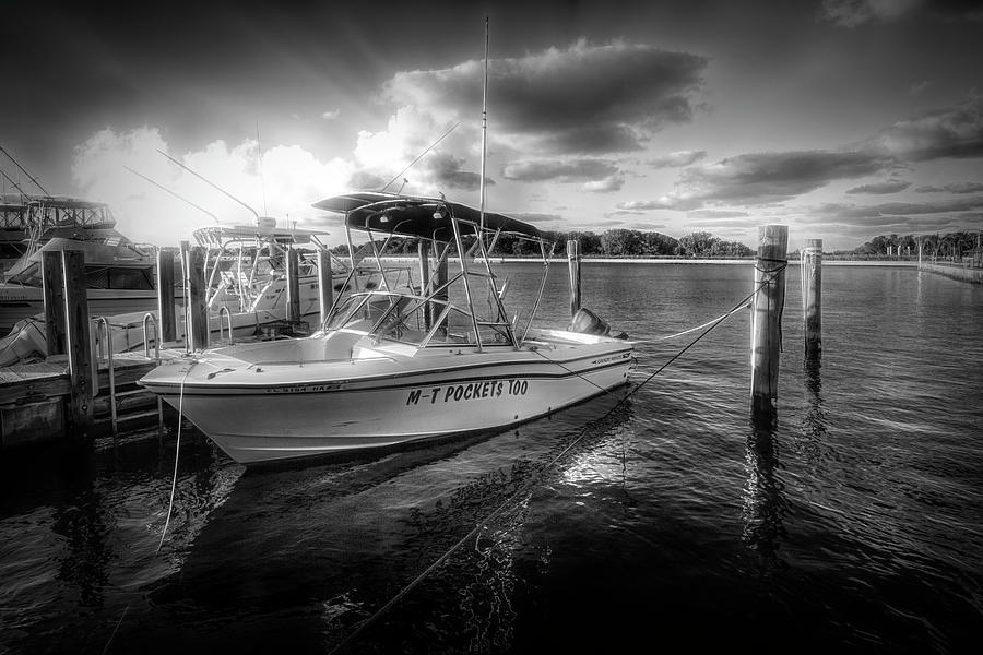 M T Pockets at The Marina in Black and White Photograph by Debra and Dave Vanderlaan