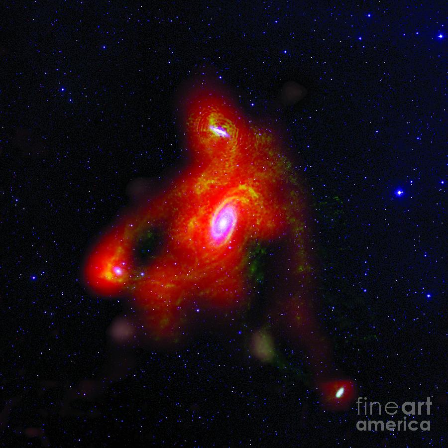 M81 Galaxy Cluster Photograph by Chynoweth Et Al., Nrao/aui/nsf/digital Sky Survey/science Photo Library