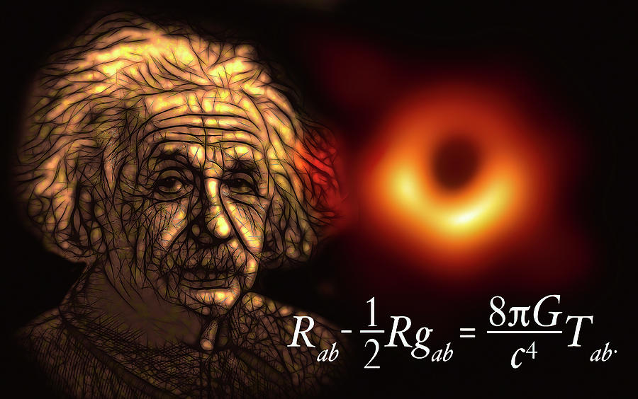 M87 Black Hole And Albert Einstein Theory Of General Relativity Digital Art By Daniel Hagerman 3089