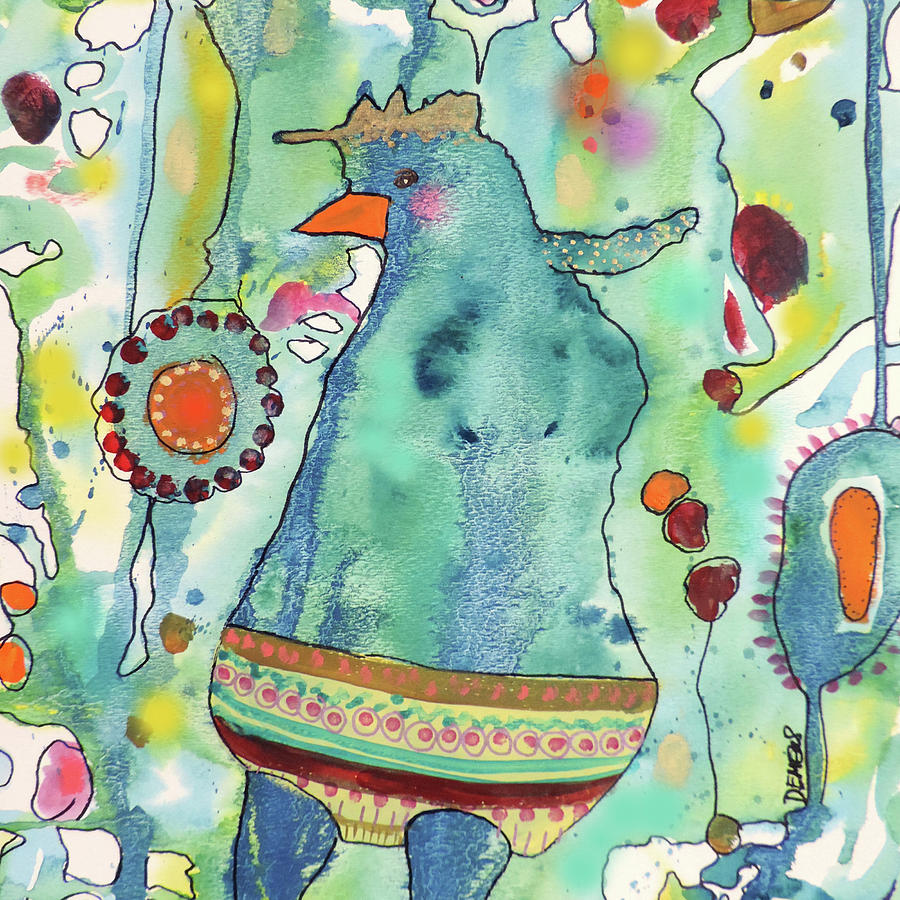 Abstract Painting - Ma Poule by Sylvie Demers