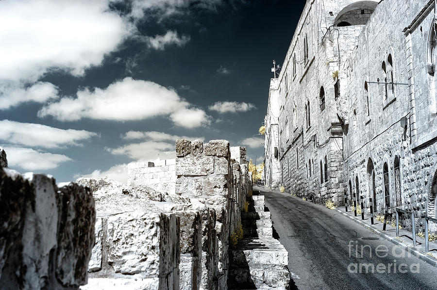 Maale HaShalom Street in Jerusalem Infrared Photograph by John Rizzuto
