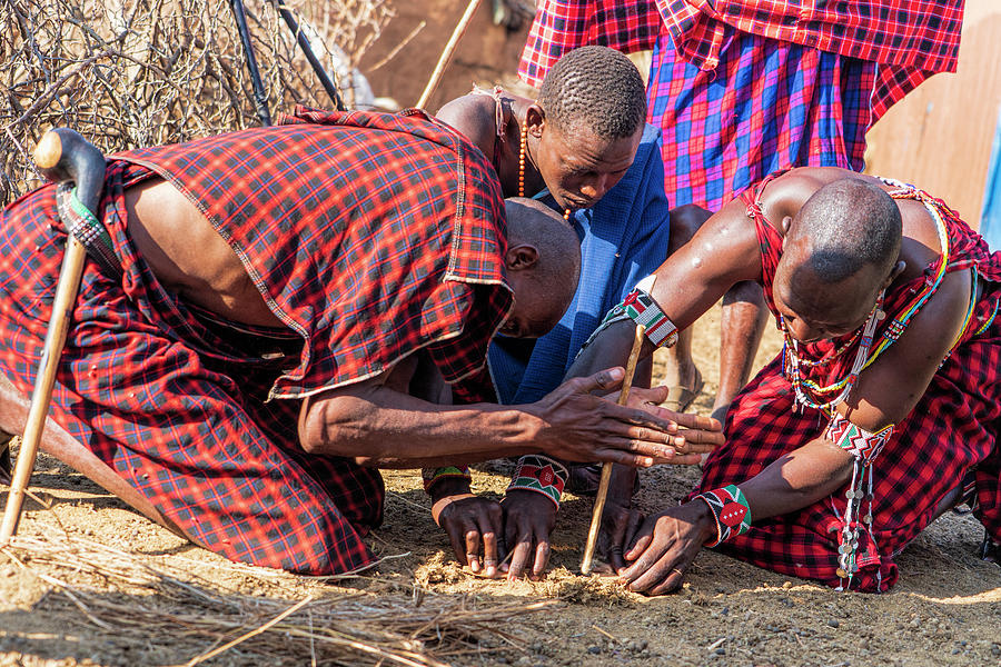 Maasai Making Fire Photograph by Betty Eich
