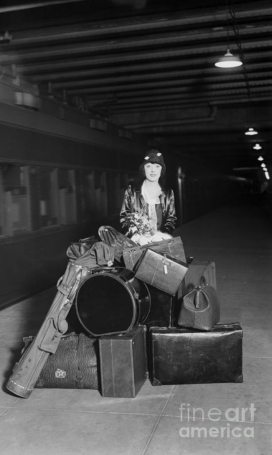 Mabel Normand With Pile Of Luggage Photograph by Bettmann