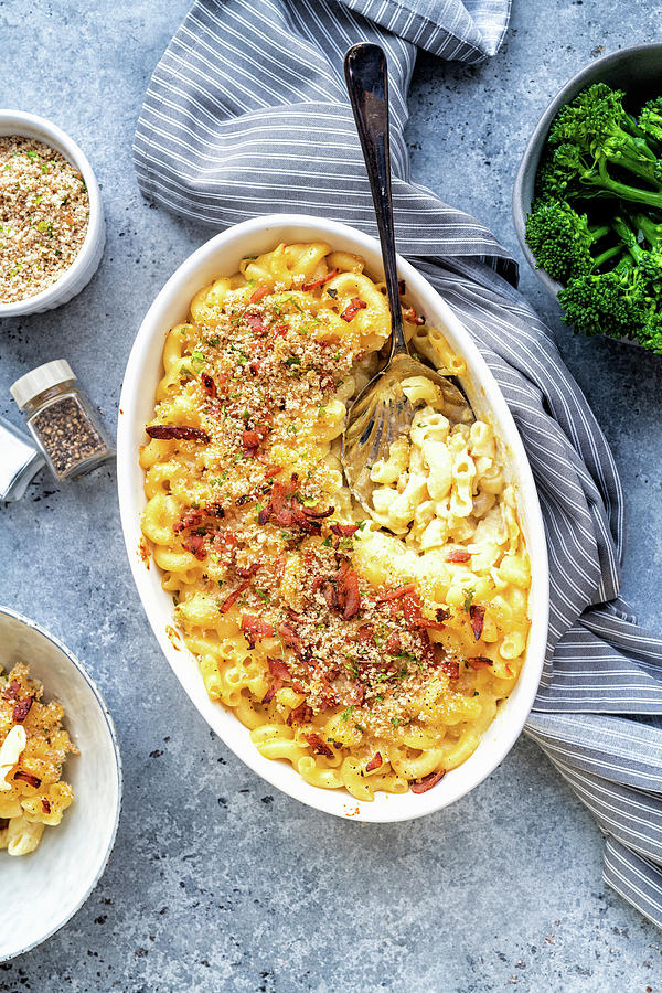 Mac And Cheese With Bacon, Usa Photograph by Lucy Parissi