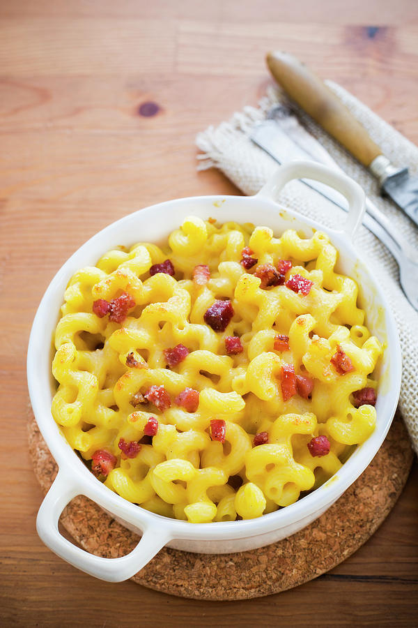 Macaroni And Cheese With Diced Bacon Photograph by Maricruz Avalos Flores