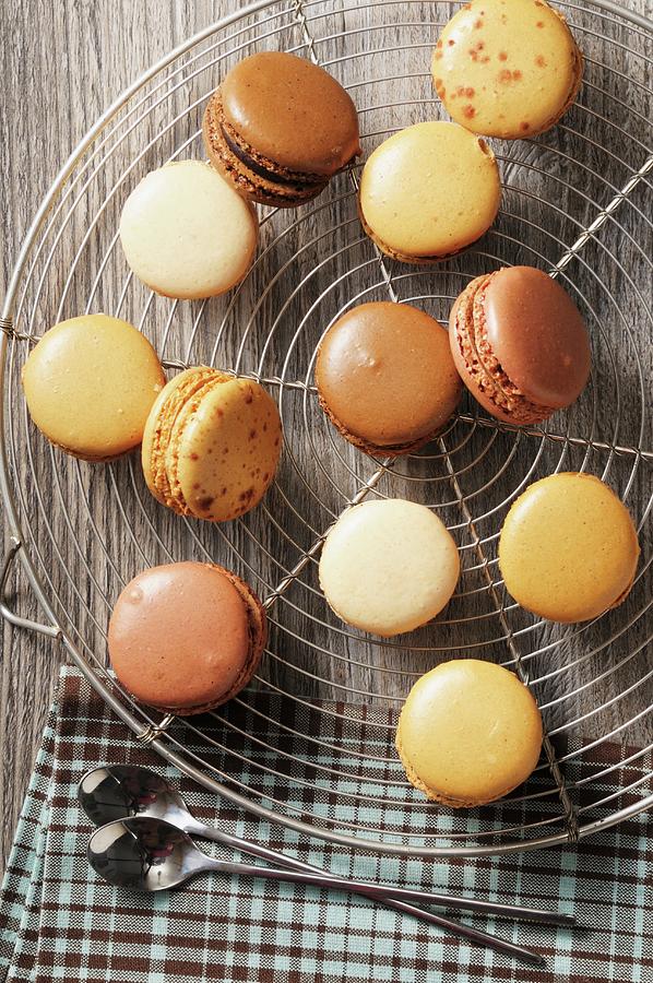 Macaroons In Different Shades Of Brown Photograph by Jean-christophe Riou