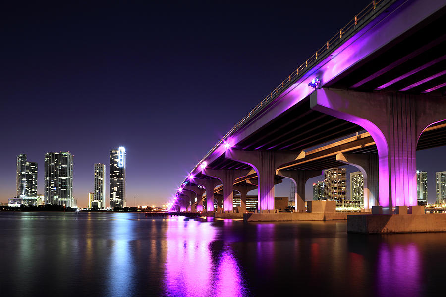 Macarthur Causeway And Miami, Florida Photograph by Jumper