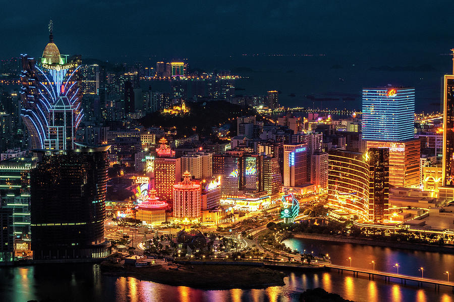 Macau At Night Photograph by Dragon For Real