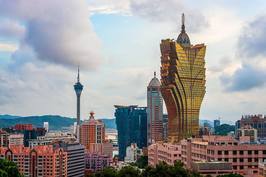 Architecture Photograph - Macau, China City Skyline With Resort by Sean Pavone
