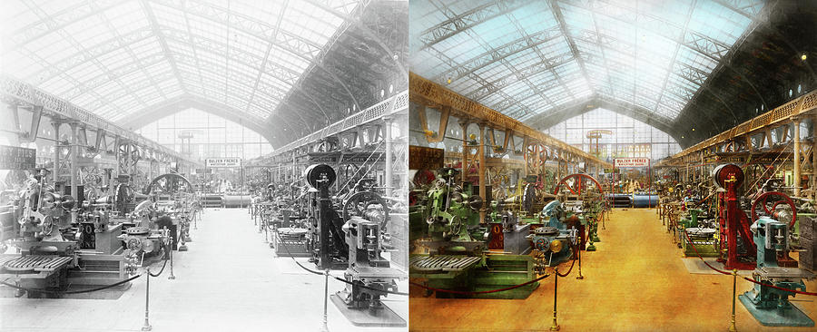 Machinist - Its milling time 1889 - Side by Side Photograph by Mike Savad