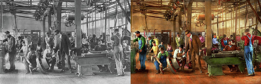 Machinist - Machinist degree 1895 - Side by Side Photograph by Mike Savad