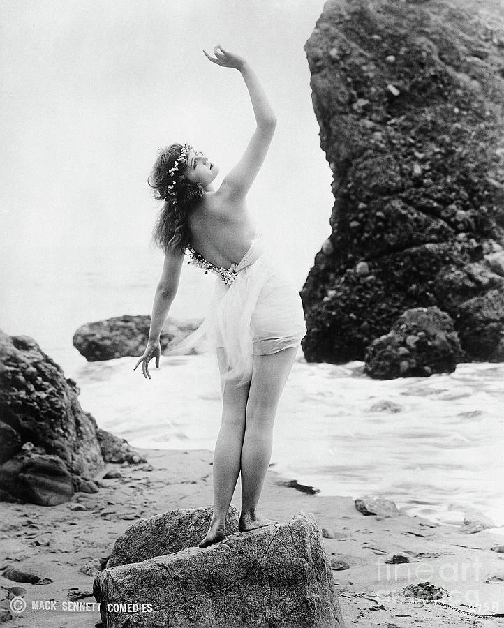 Mack Sennett Bathing Girl On Beach By Bettmann 