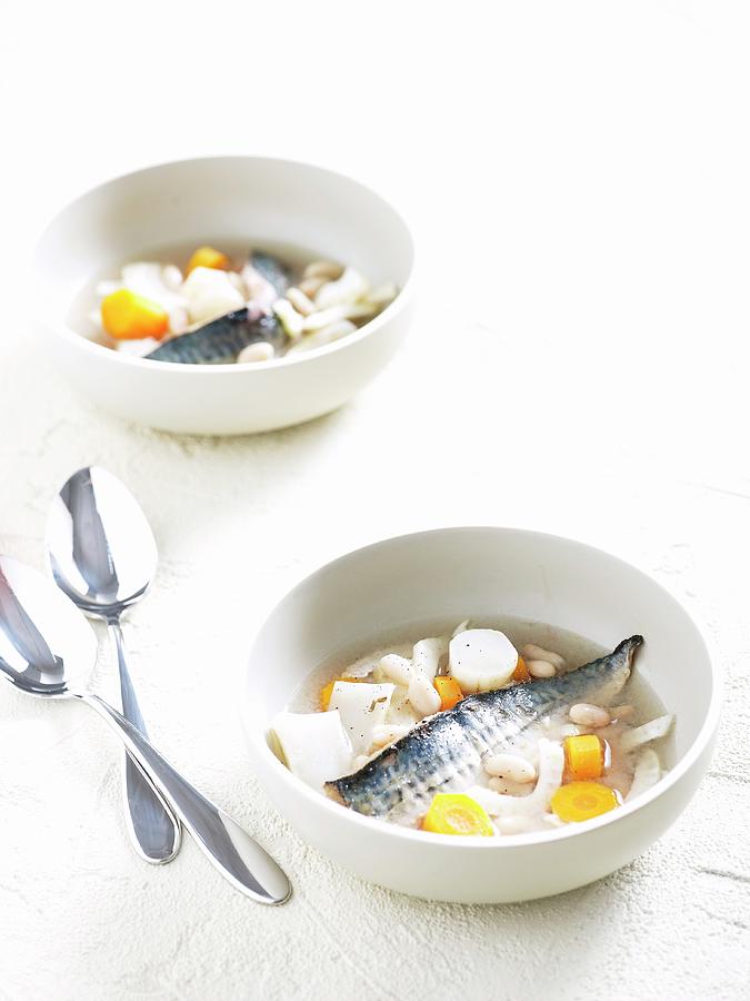 Mackerel And Vegetable Broth Photograph by Atelier Mai 98