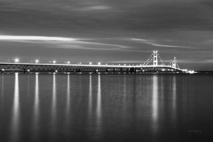 Mackinac Bridge Bw Photograph by Alan Majchrowicz Mackinac Bridge Bw Photograph by Alan Majchrowicz