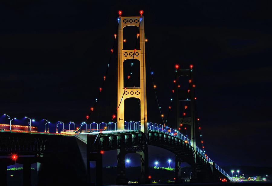Mackinac Bridge Lit Up by Dan Sproul Mackinac Bridge Lit Up by Dan Sproul