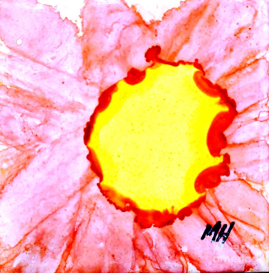 Pink Painting - Macro Gerbera Center On Tile by Marsha Heiken Pink Painting - Macro Gerbera Center On Tile by Marsha Heiken