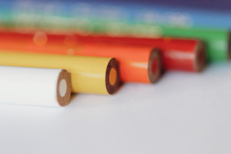 Crayon Photograph - Macro View Of Multi-colored Coloring Pencils by Cavan Images