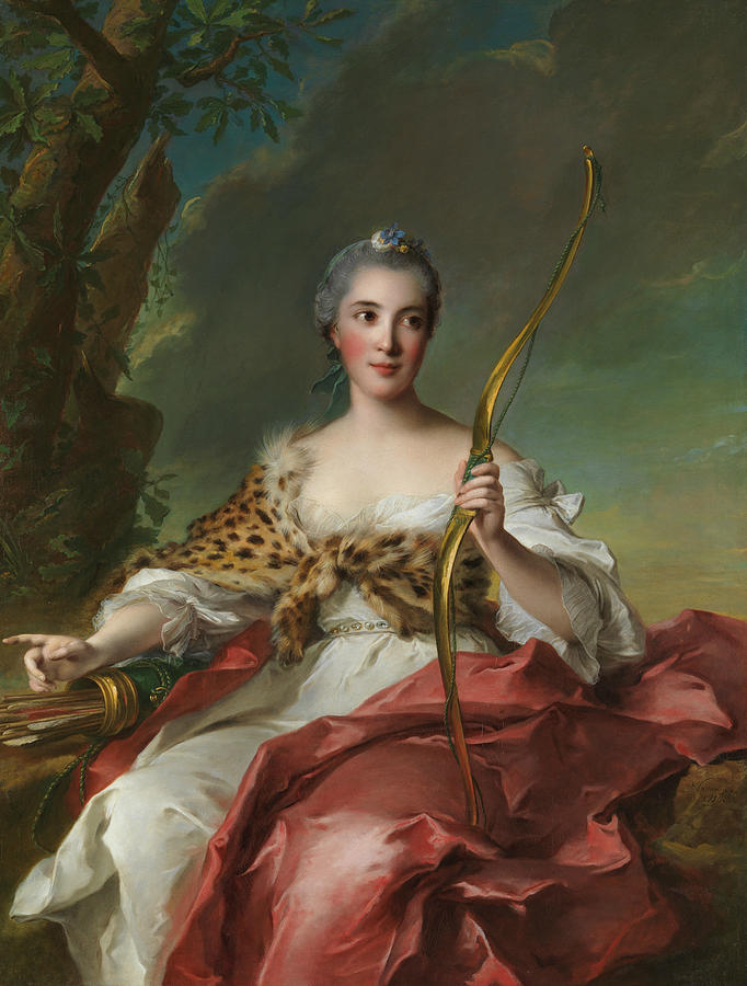 Madame Bergeret de Frouville as Diana Painting by Jean-Marc Nattier