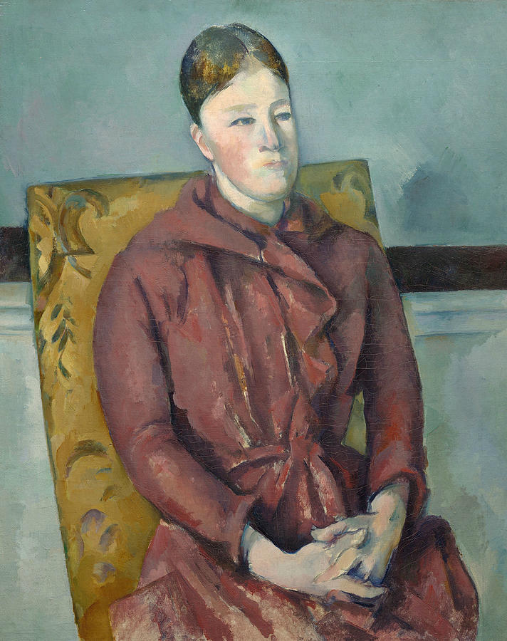 Madame Cezanne in a Yellow Chair Painting by Paul Cezanne