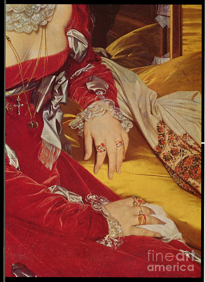 Madame De Senonnes, Detail Of Her Arms, 181416 Painting by Jean