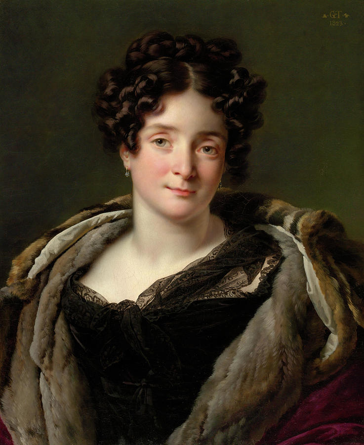 Madame Jacques-Louis-Etienne Reizet -Colette-Desiree-Therese Godefroy, 1782-1850-. Painting by Anne Louis Girodet-Trioson