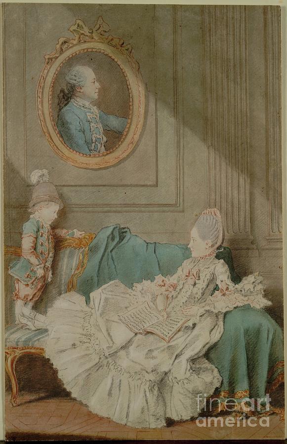 Madame Millin Du Perreux And Her Son Drawing by Heritage Images