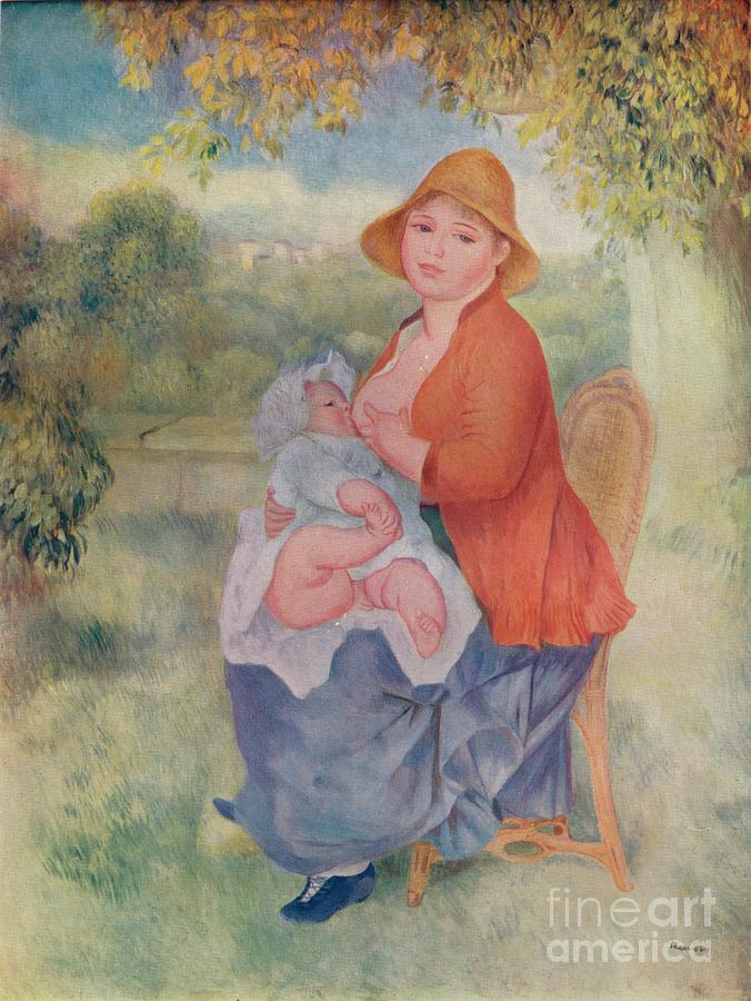 Madame Renoir Allaitant Son Enfant Drawing by Print Collector
