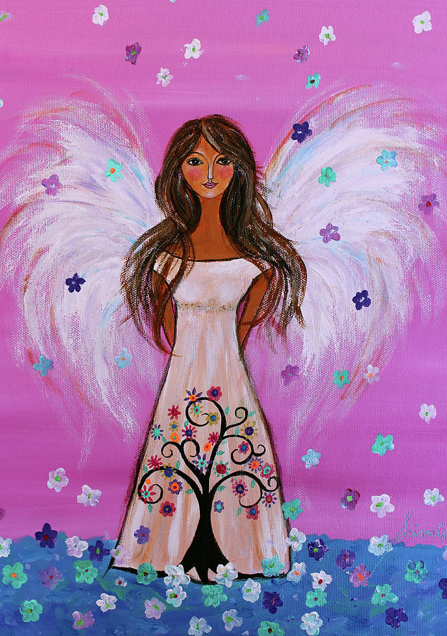 Flower Painting - Maddies Guardian Angel by Prisarts