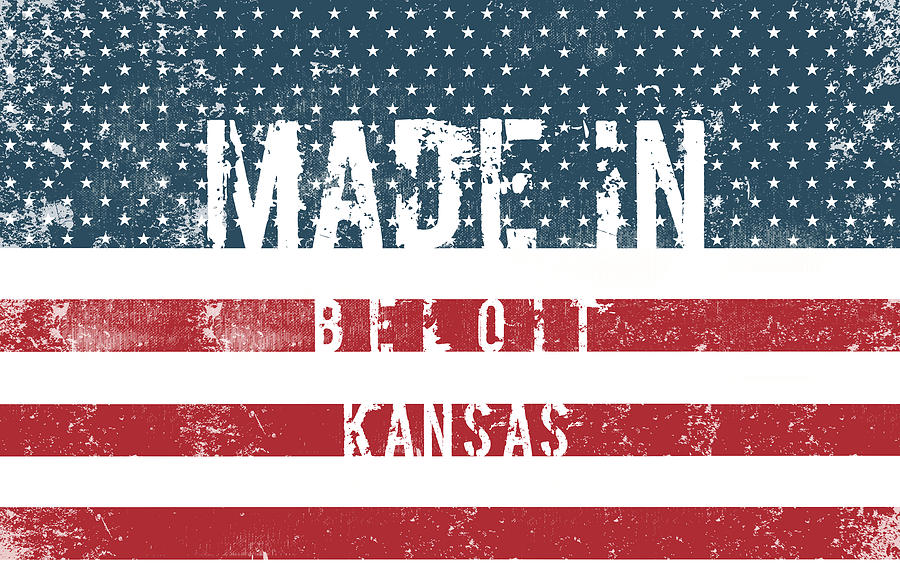 Flag Digital Art - Made in Beloit, Kansas #Beloit #Kansas by TintoDesigns