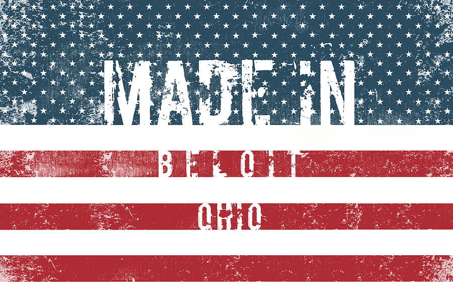 Flag Digital Art - Made in Beloit, Ohio #Beloit #Ohio by TintoDesigns