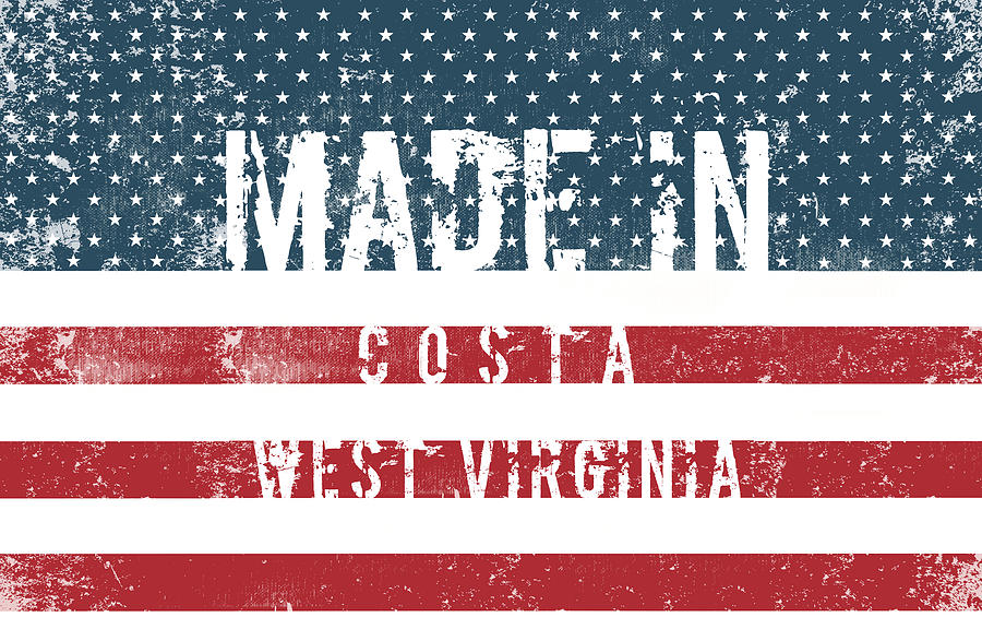 Flag Digital Art - Made in Costa, West Virginia #Costa #West Virginia by TintoDesigns