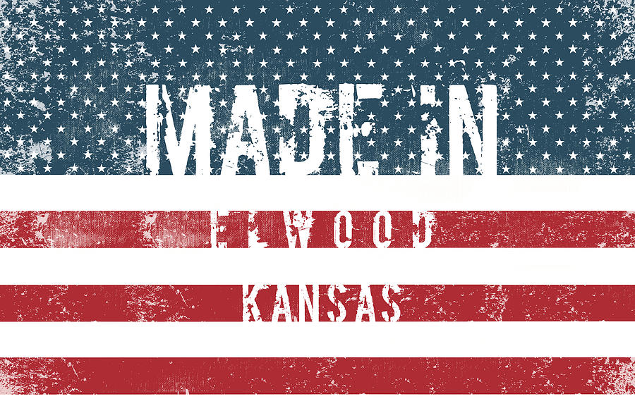 Flag Digital Art - Made in Elwood, Kansas #Elwood #Kansas by TintoDesigns