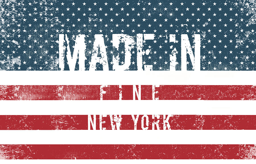 Flag Digital Art - Made in Fine, New York #Fine #New York by TintoDesigns