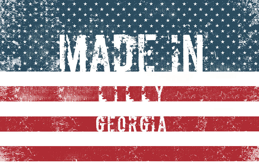 Flag Digital Art - Made in Lilly, Georgia #Lilly #Georgia by TintoDesigns