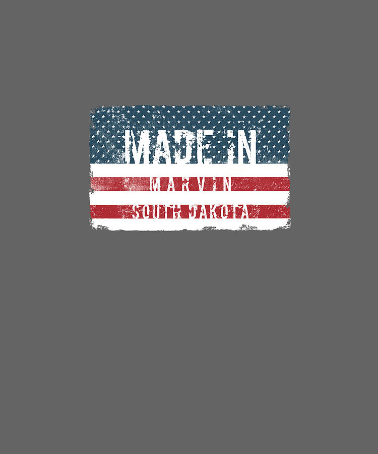 Flag Digital Art - Made in Marvin, South Dakota by TintoDesigns