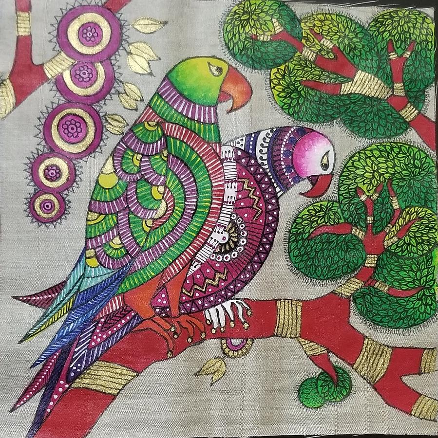 madhubani art of bird