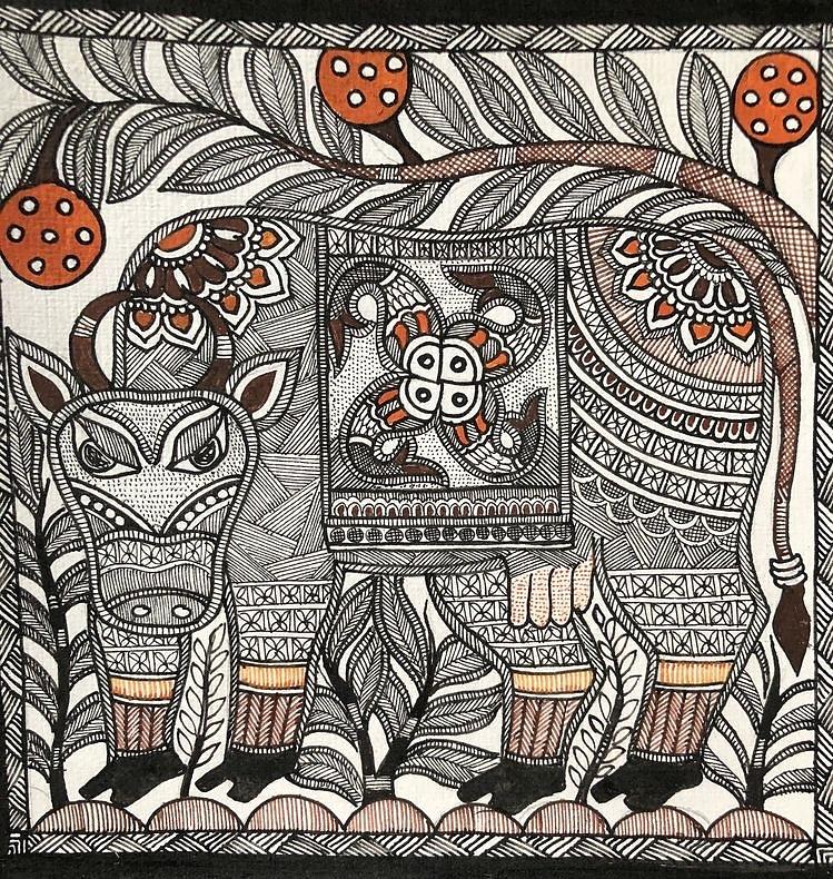 Madhubani painting Painting by Sangeeta Jain | Fine Art America