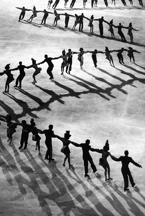 Madison Square Gardens Skaters Photograph by Gjon Mili