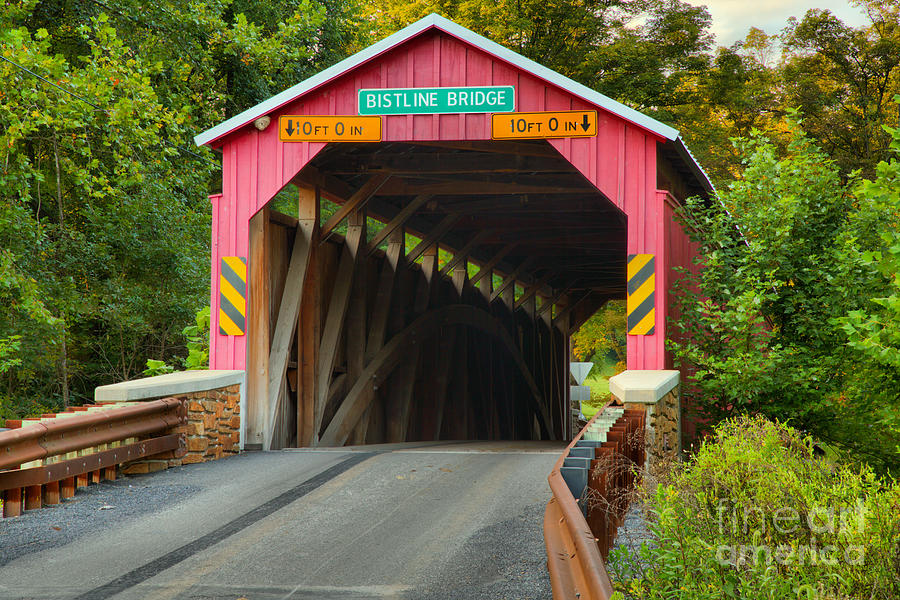 Madison Township Bistline Covered Bridge Photograph by Adam Jewell