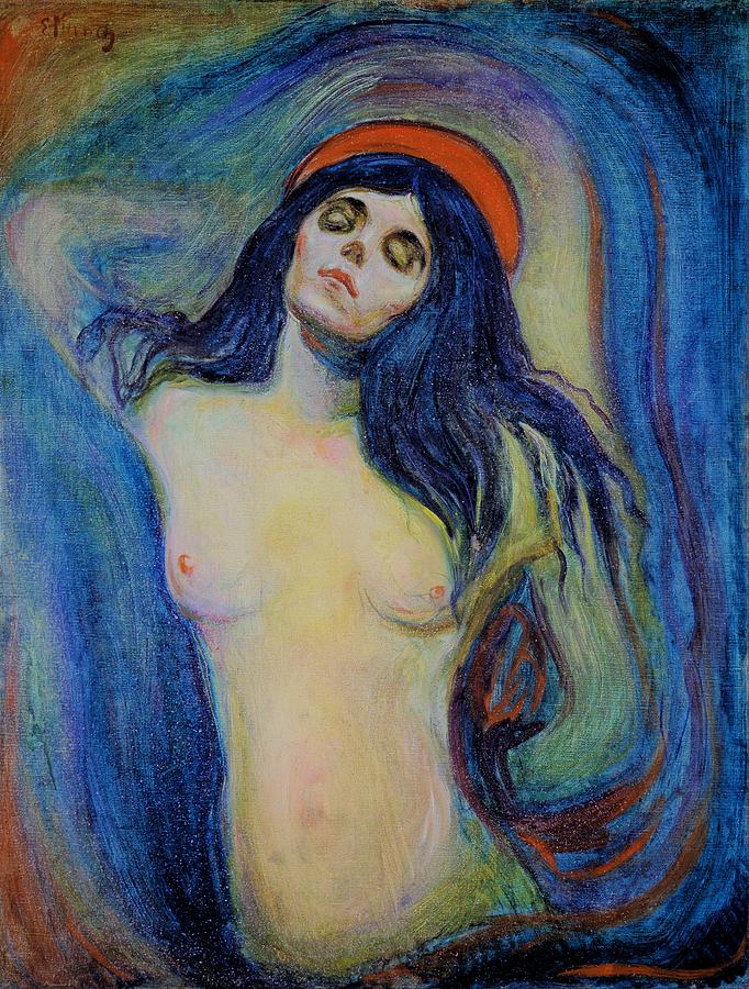 Edvard Munch Painting - Madonna 1894 - Original Bluecolor Edition by Edvard Munch