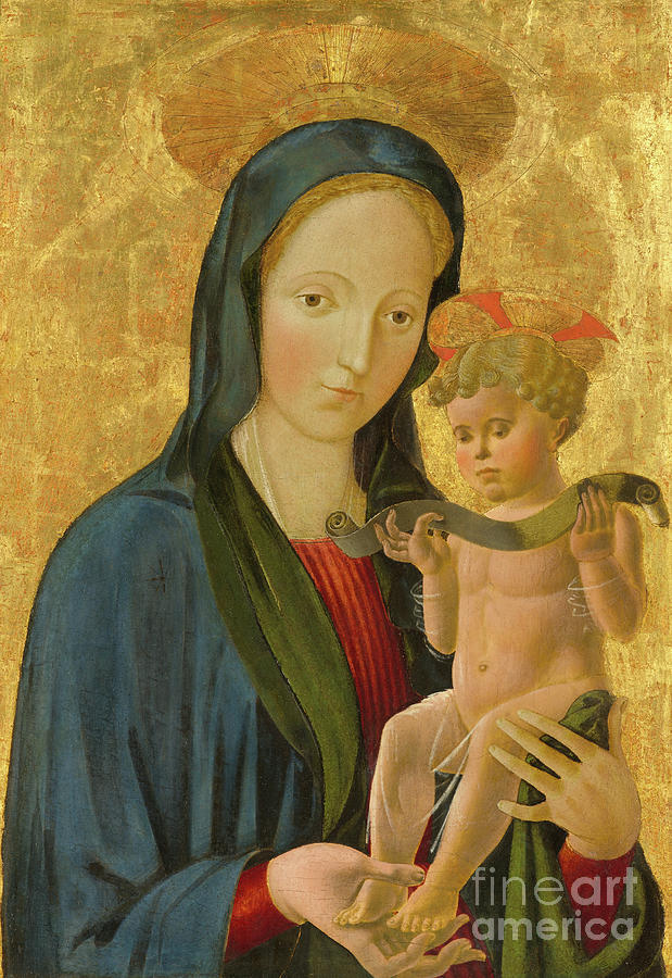 Madonna And Child, 1445 Tempera And Gold Leaf On Panel Painting by Paolo Uccello