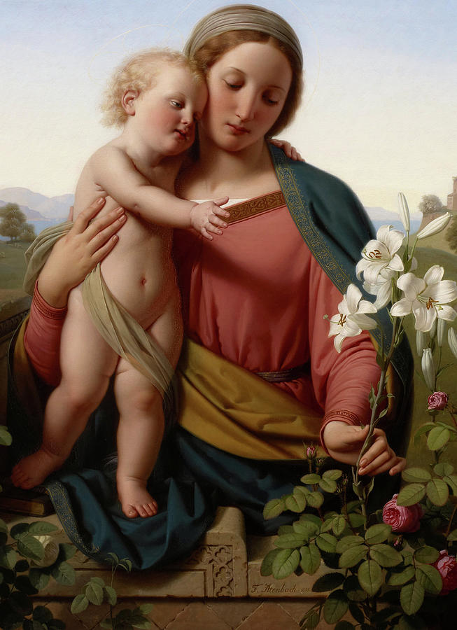 Madonna Painting - Madonna and Child, 1855 by Franz Ittenbach
