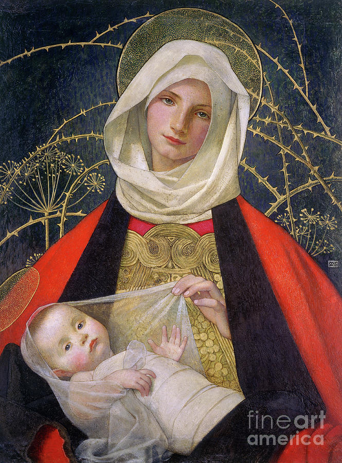 Madonna and Child by Marianne Stokes Painting by Marianne Stokes