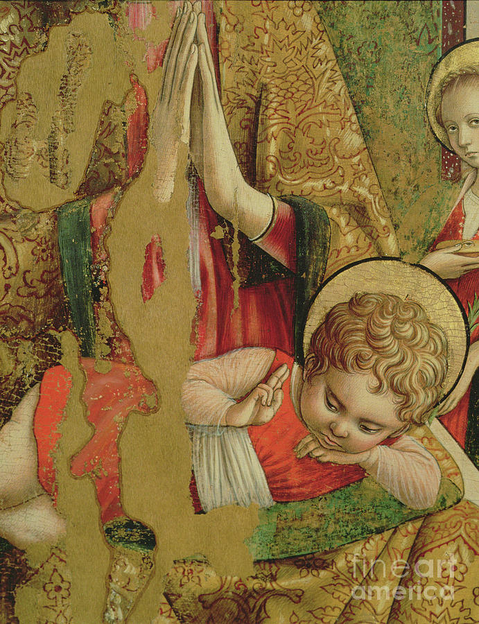Madonna Painting - Madonna And Child, Detail Of The Christ Child by Carlo Crivelli
