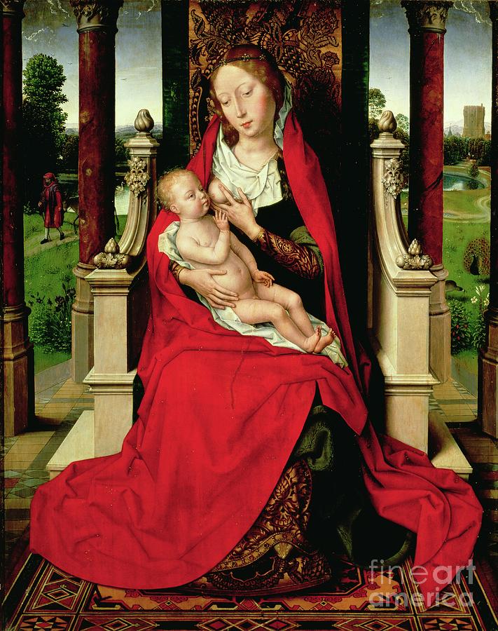 Madonna And Child Enthroned, C.1492-94 Painting by Hans Memling