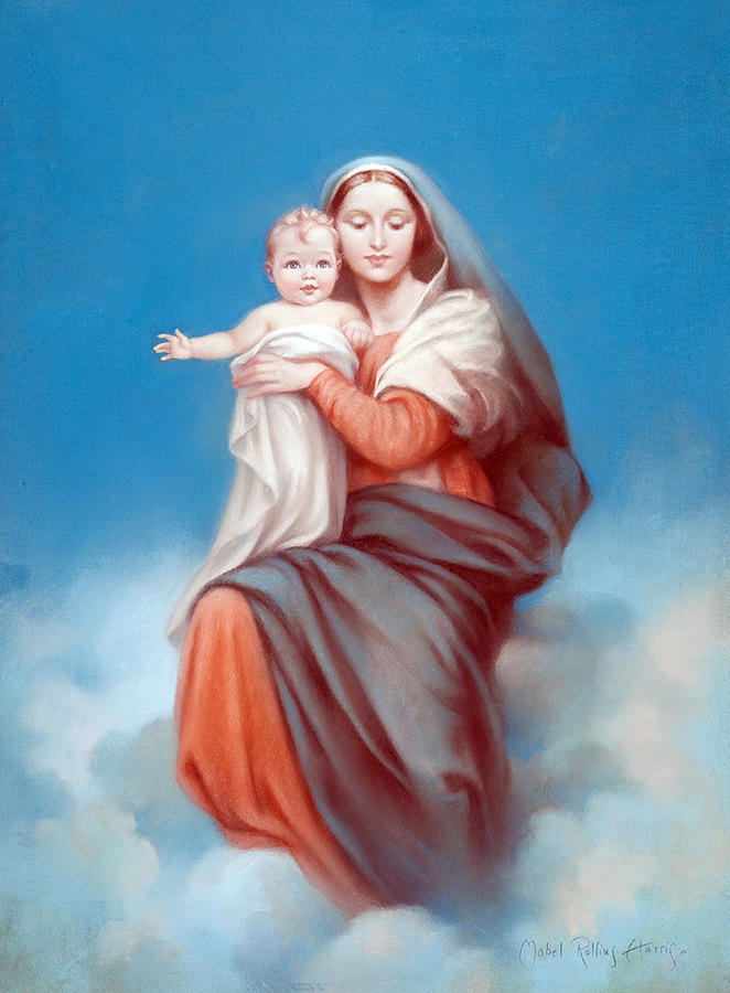 Madonna and Child II Painting by Maybel Rollins Harris