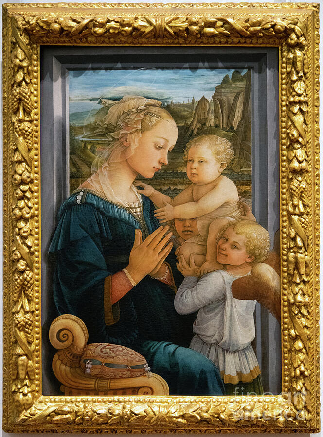 Architecture Photograph - Madonna and Child Lippi The Uffizi Gallery Florence Italy by Wayne Moran