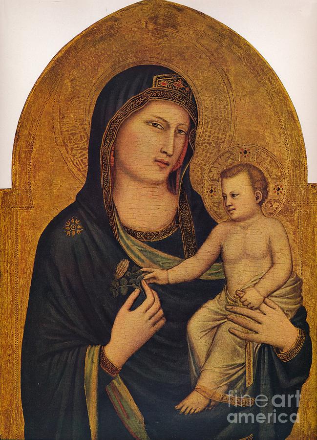 Madonna And Child Drawing by Print Collector