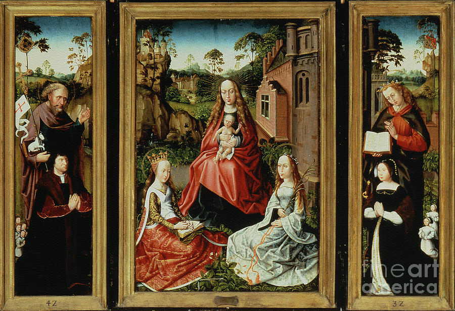 Madonna And Child With Saints And Donors Painting by Master Of Saint ...