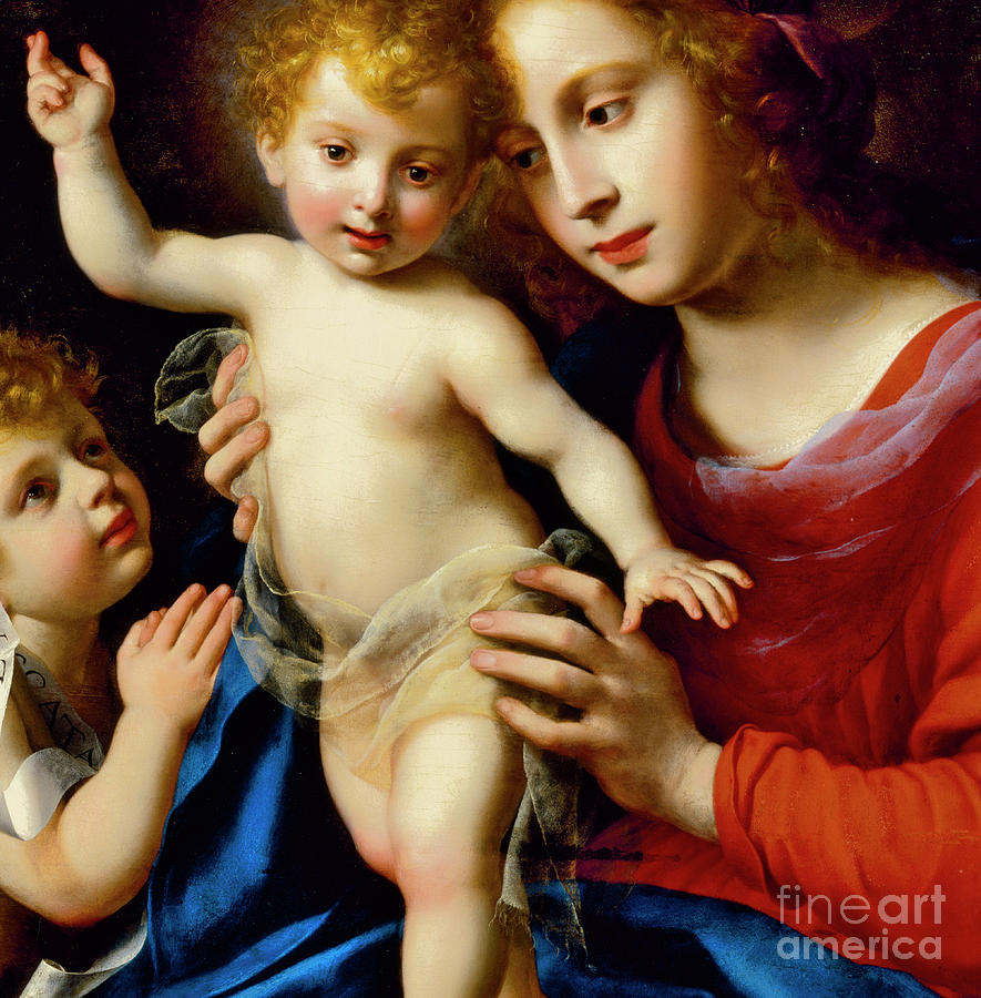 Madonna and Child with St John the Baptist Painting by Carlo Dolci